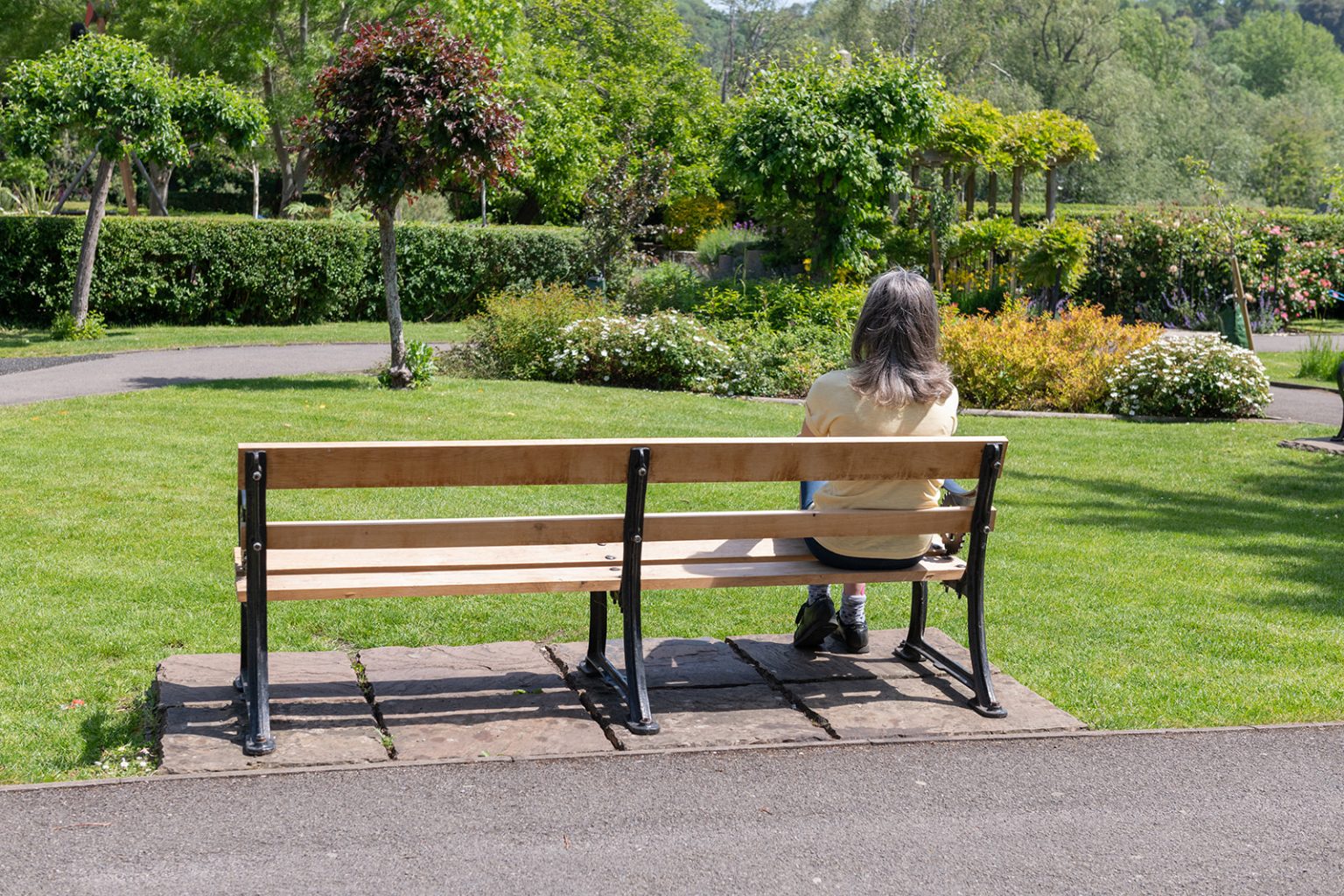 Single lady on a bench